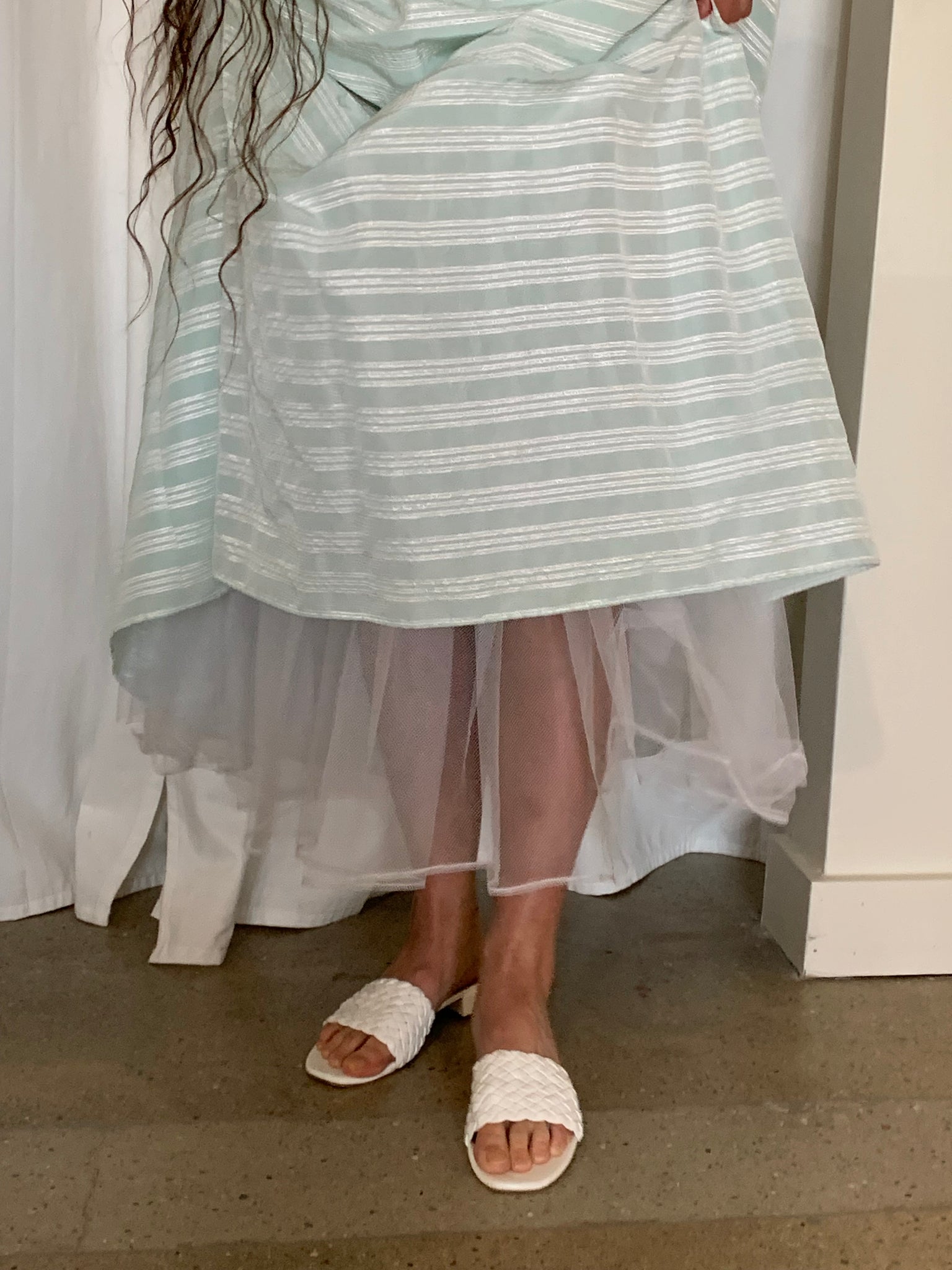 Striped princess dress with corset