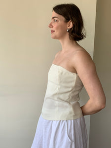 Emporio Armani cream strapless top