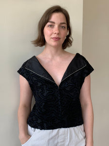 Vintage jacquard structured top