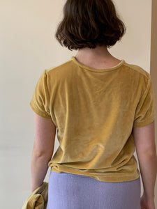 Vintage yellow velour cardigan set