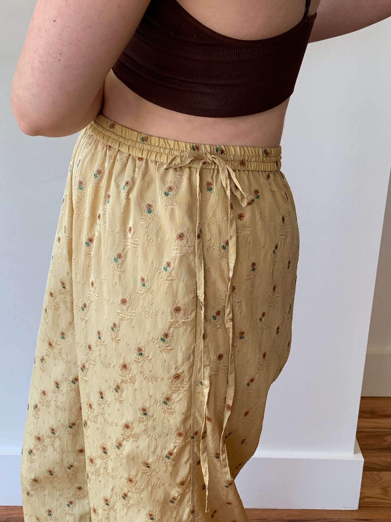 Cordera floral jacquard pants