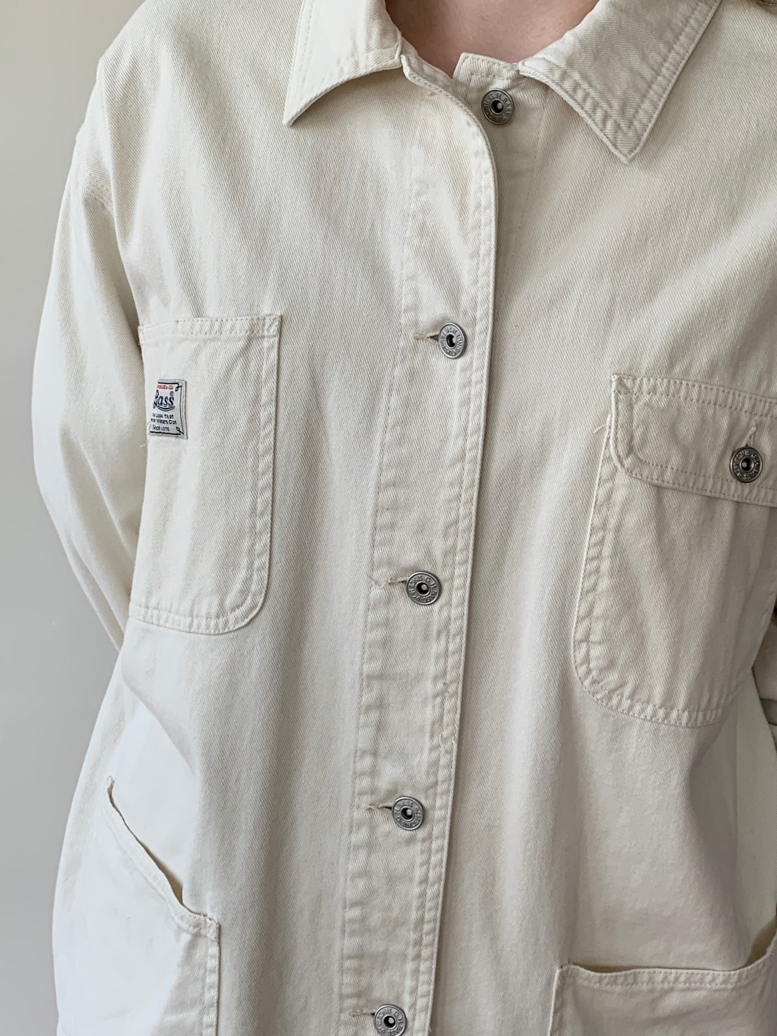Cream denim chore jacket