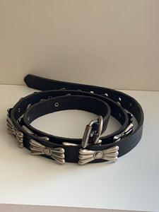 Vintage silver and leather belt