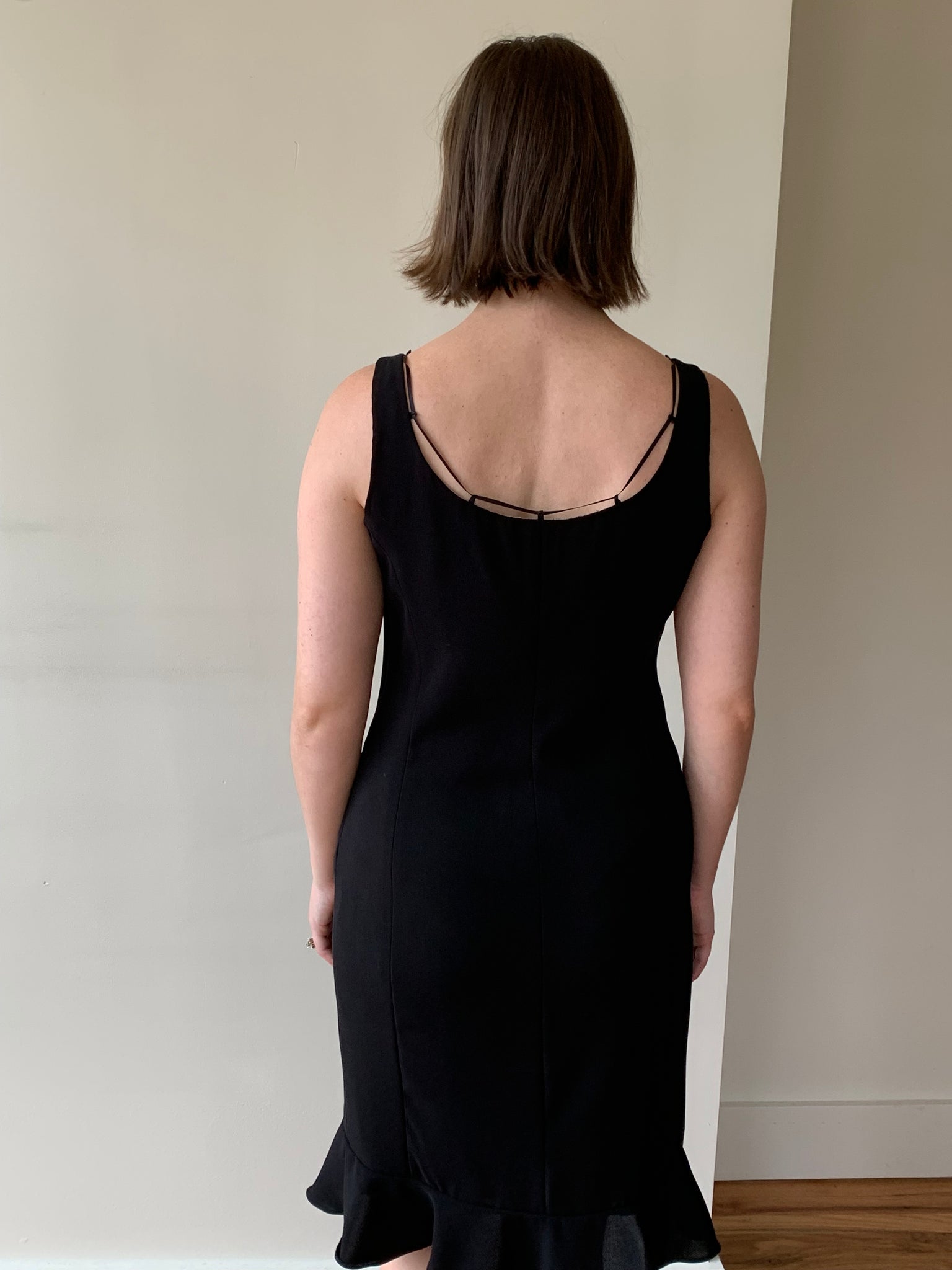 90s ribboned neckline dress