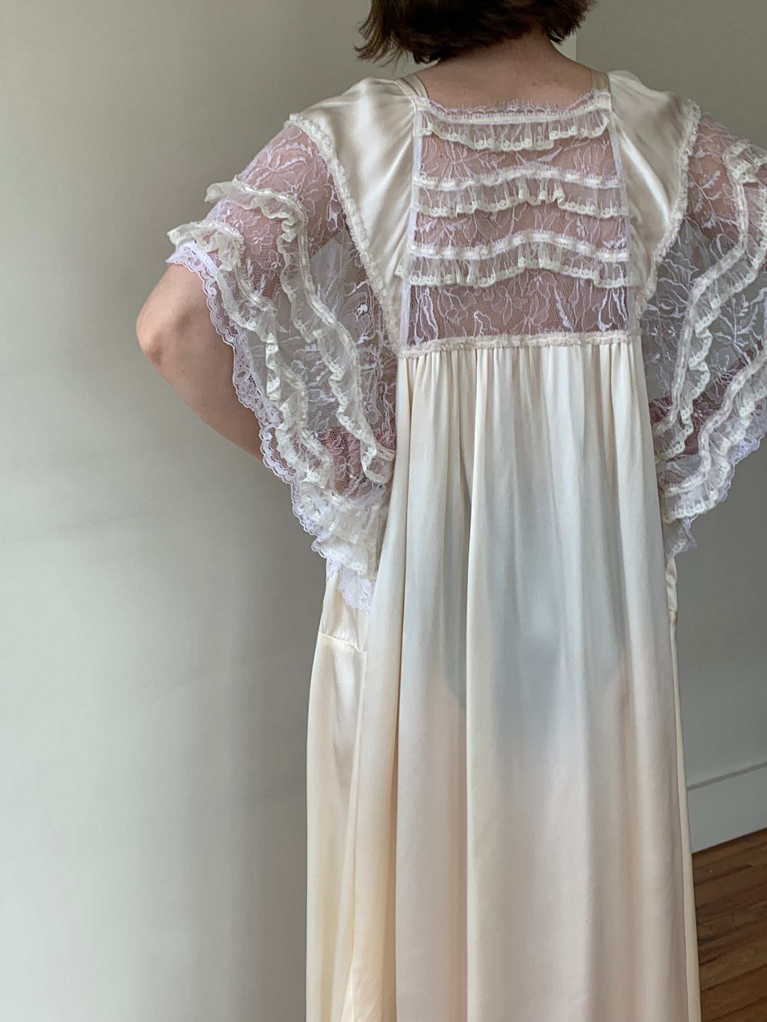 Vintage silk and lace nightgown