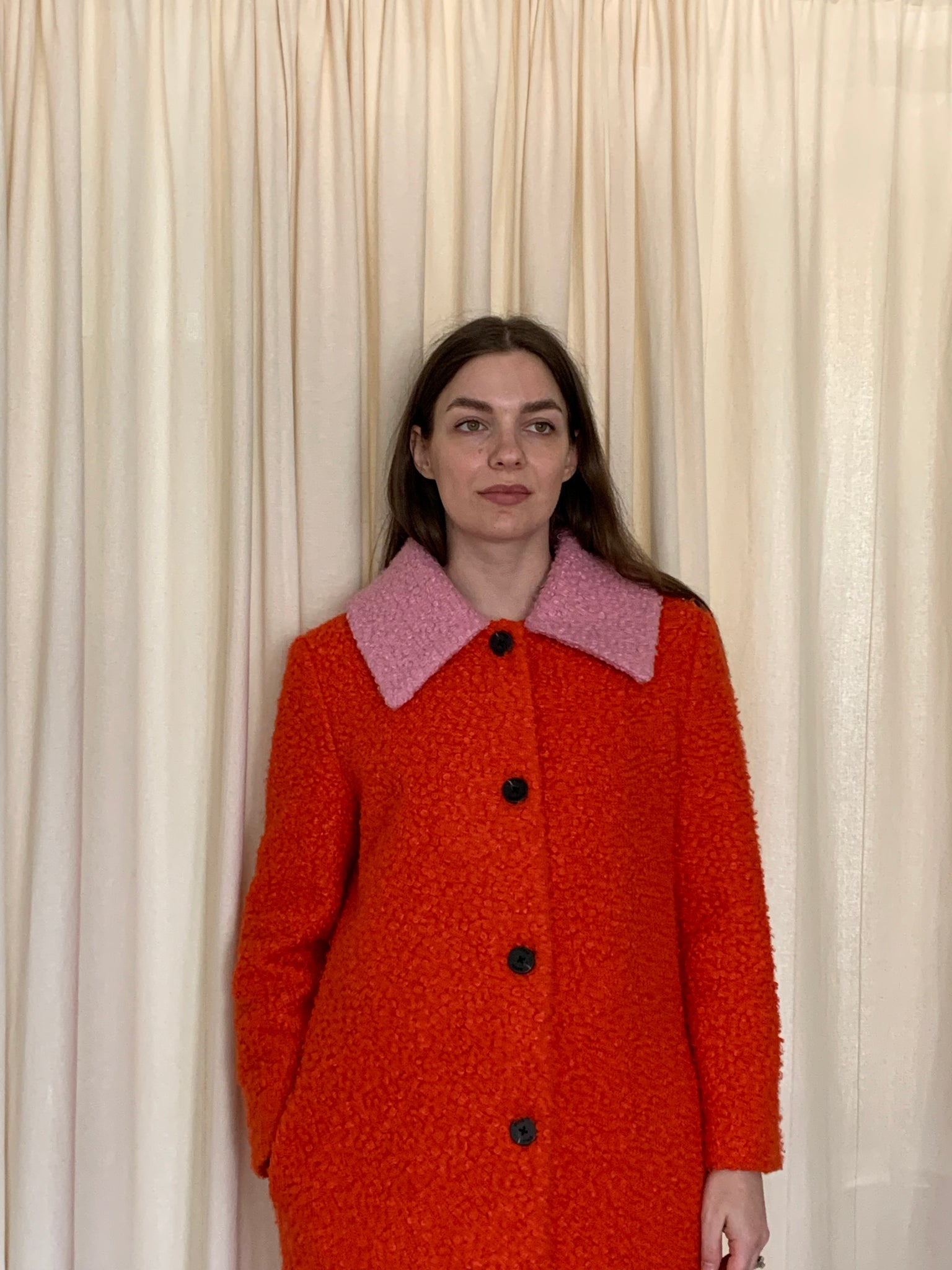 Staud orange boucle coat