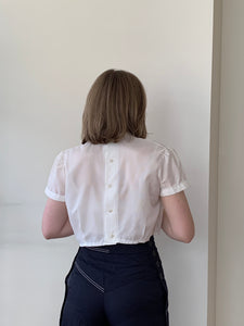 Vintage eyelet crop blouse