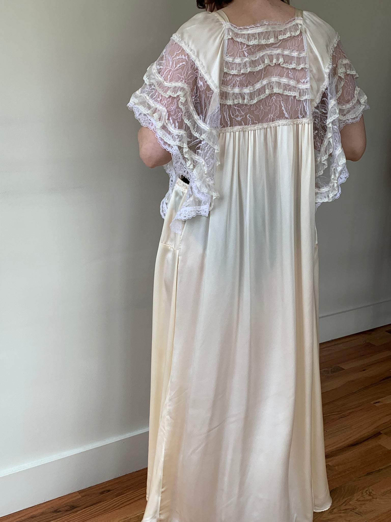 Vintage silk and lace nightgown