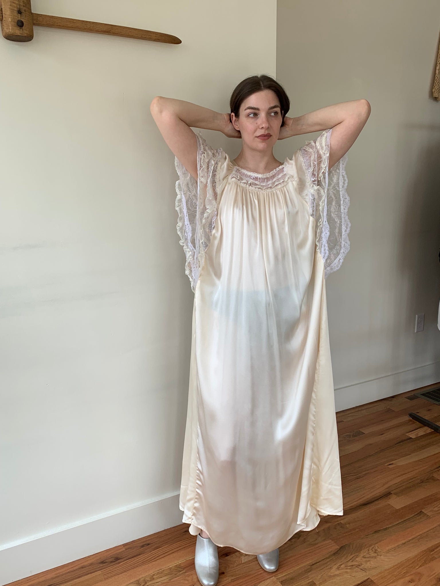 Vintage silk and lace nightgown