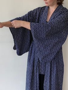 Navy cotton vintage kimono