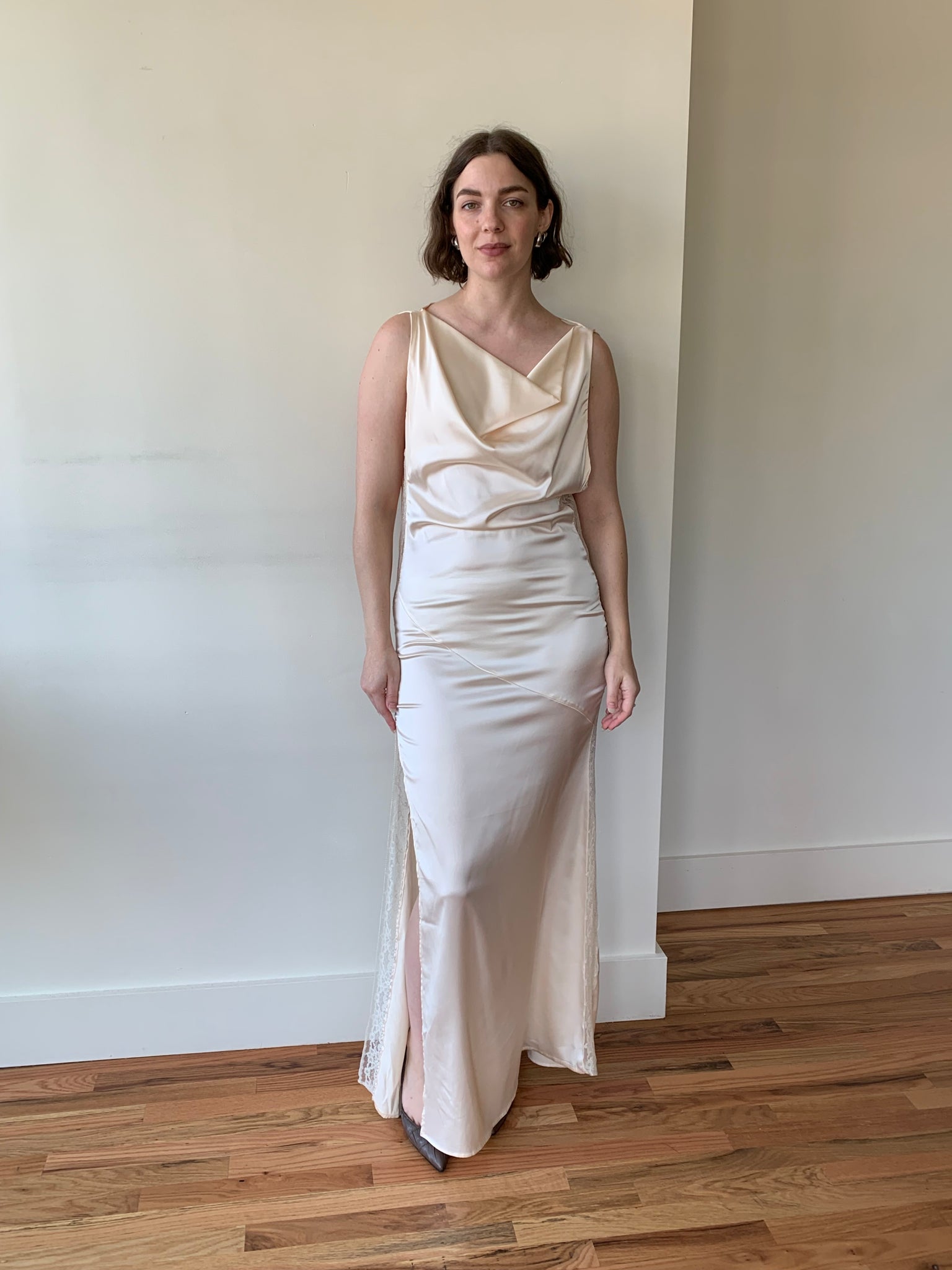 Satin maxi lingerie dress