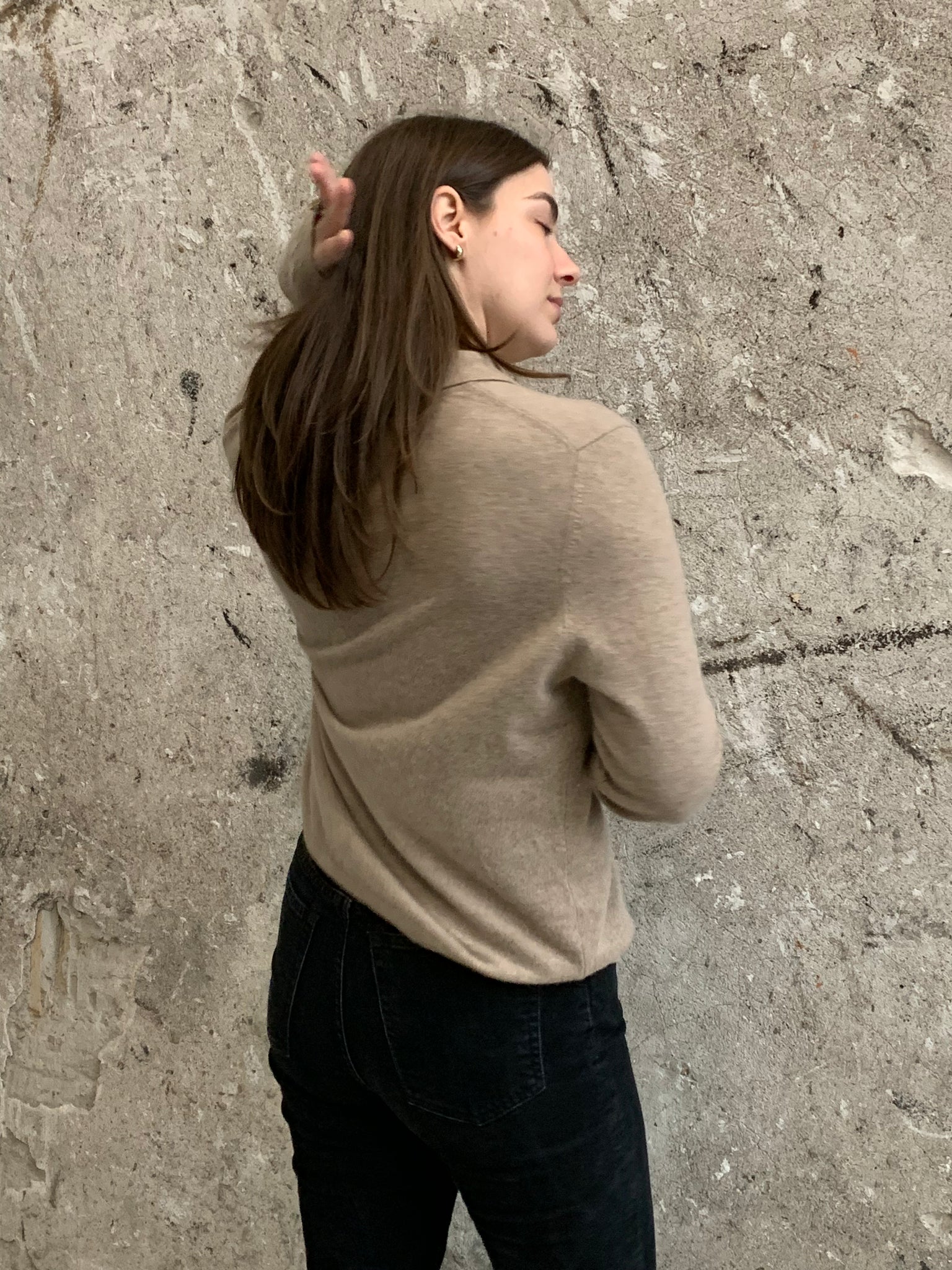 cashmere collared cardigan