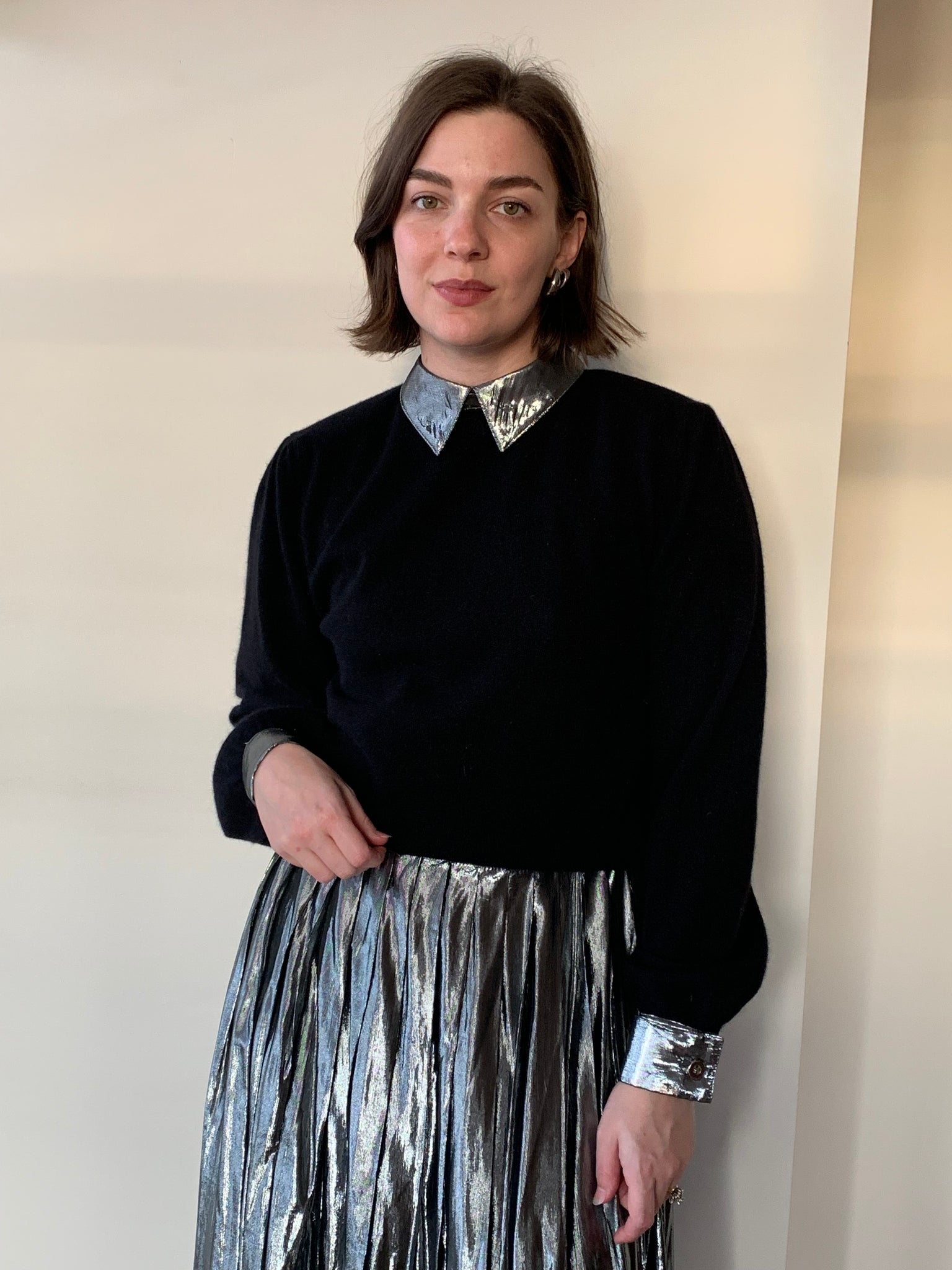 Silver lamé wool set