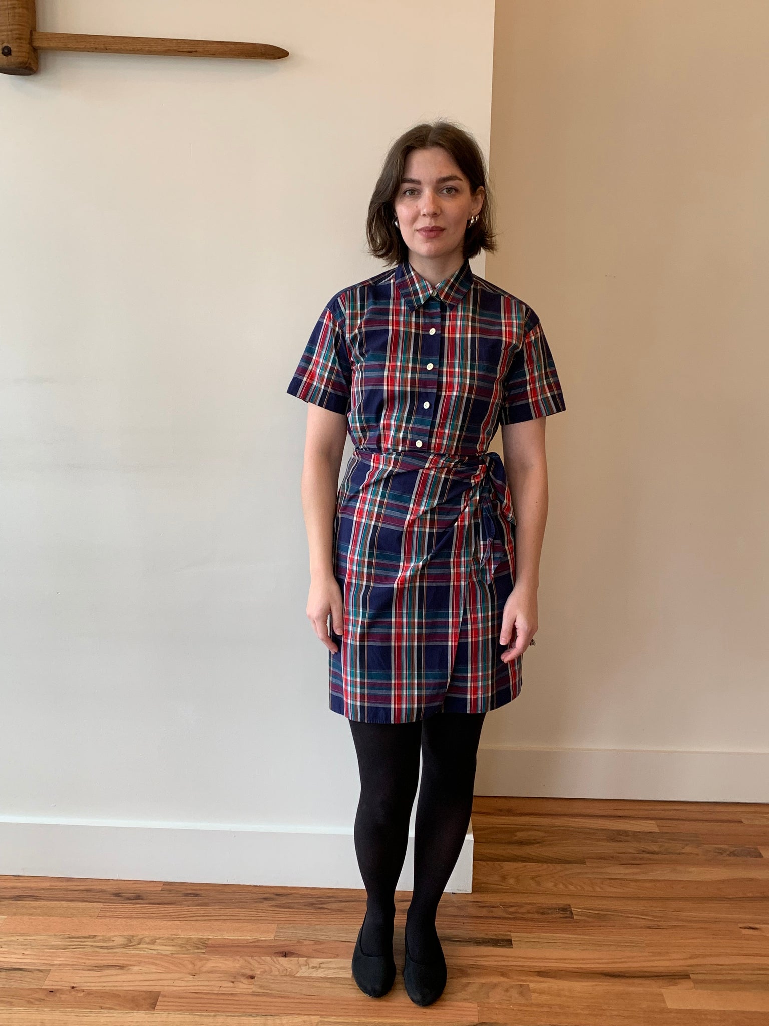 Gerard Darel plaid shirt dress