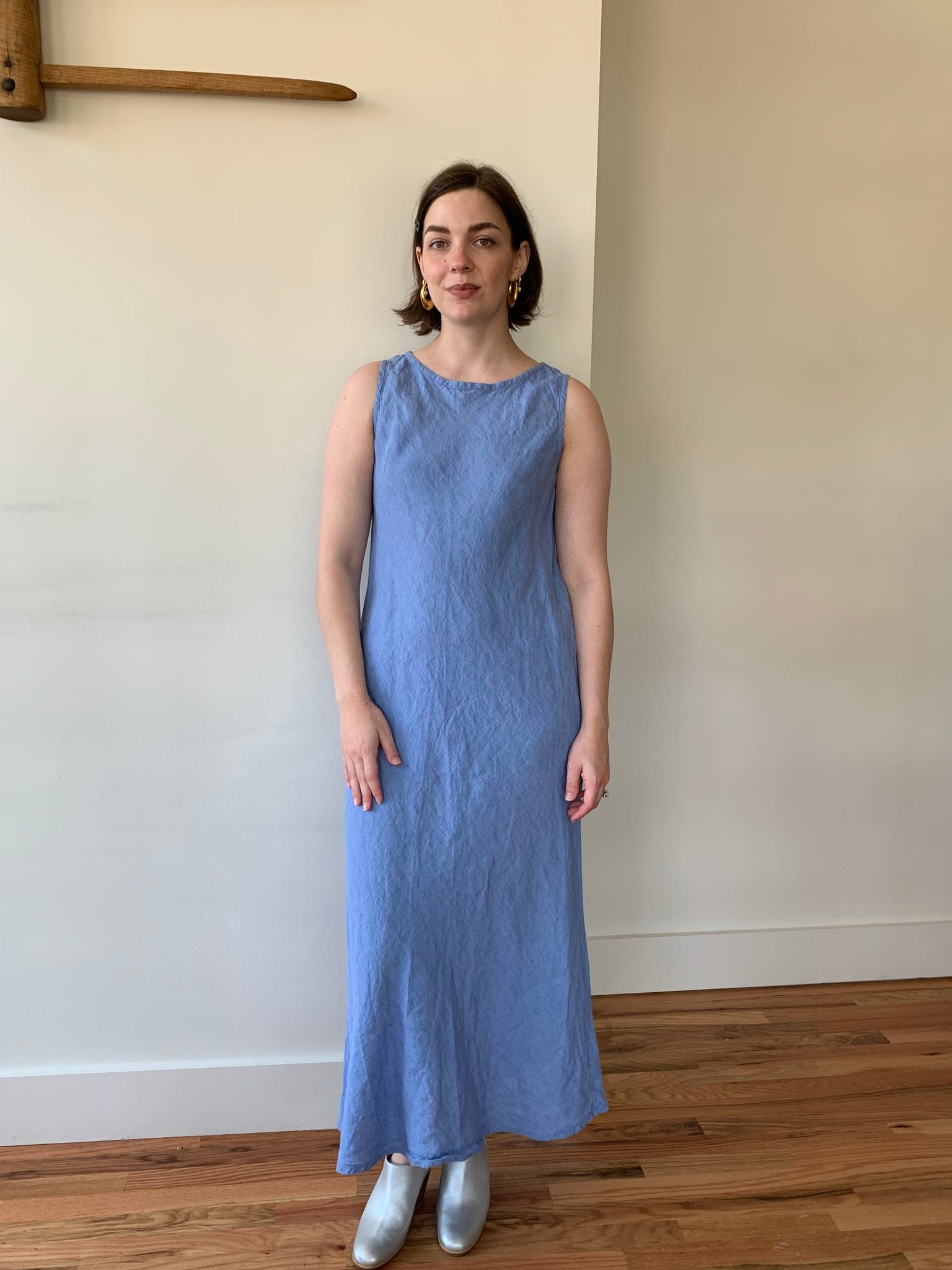Eileen Fisher blue linen dress