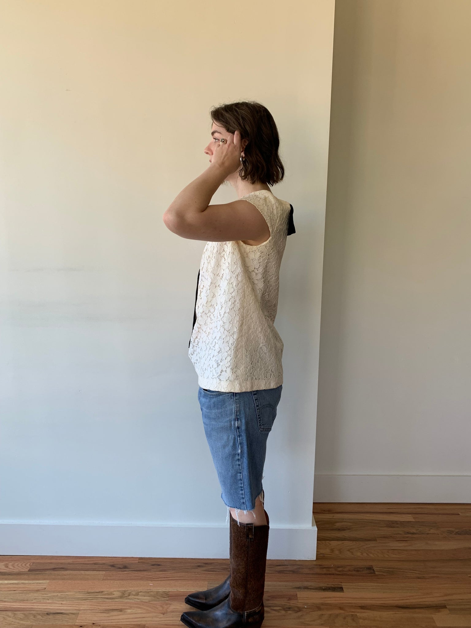 1950s lace tunic top