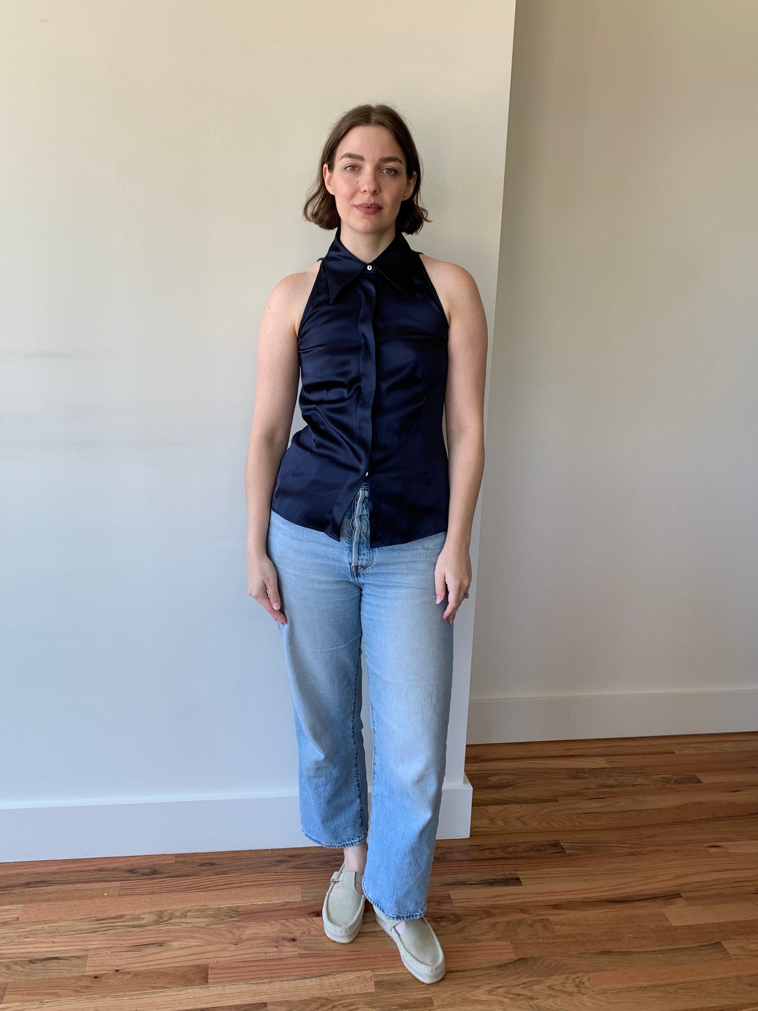 Maison Margiela silk sleeveless shirt