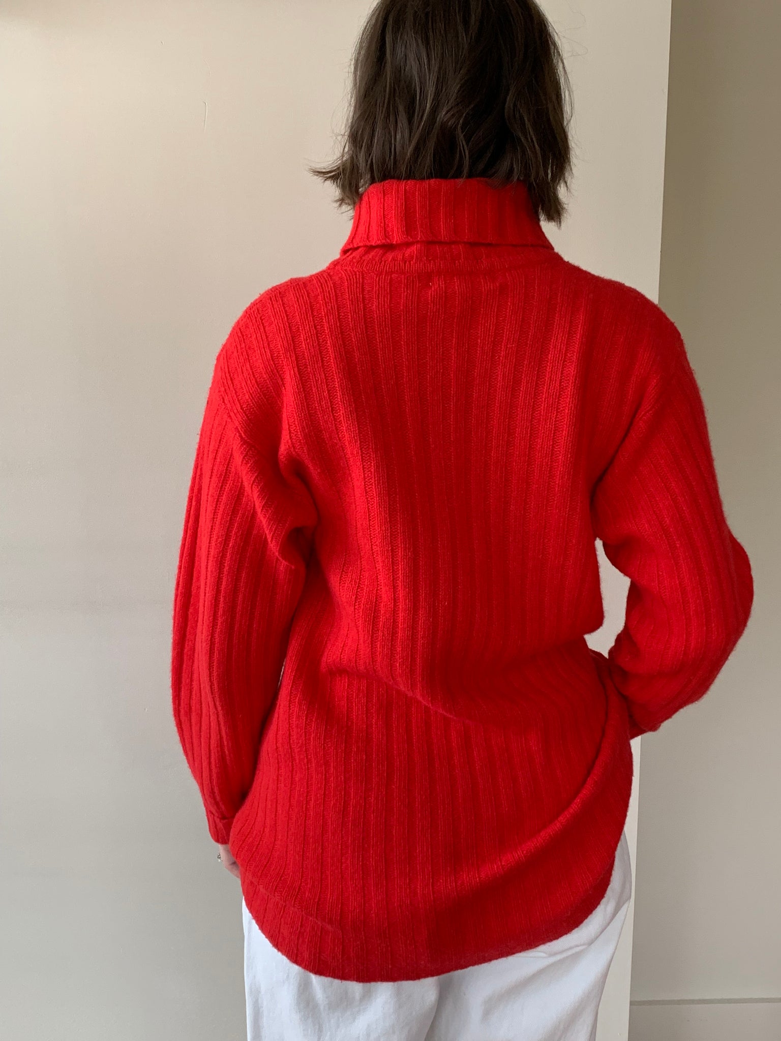 Vintage red wool turtleneck