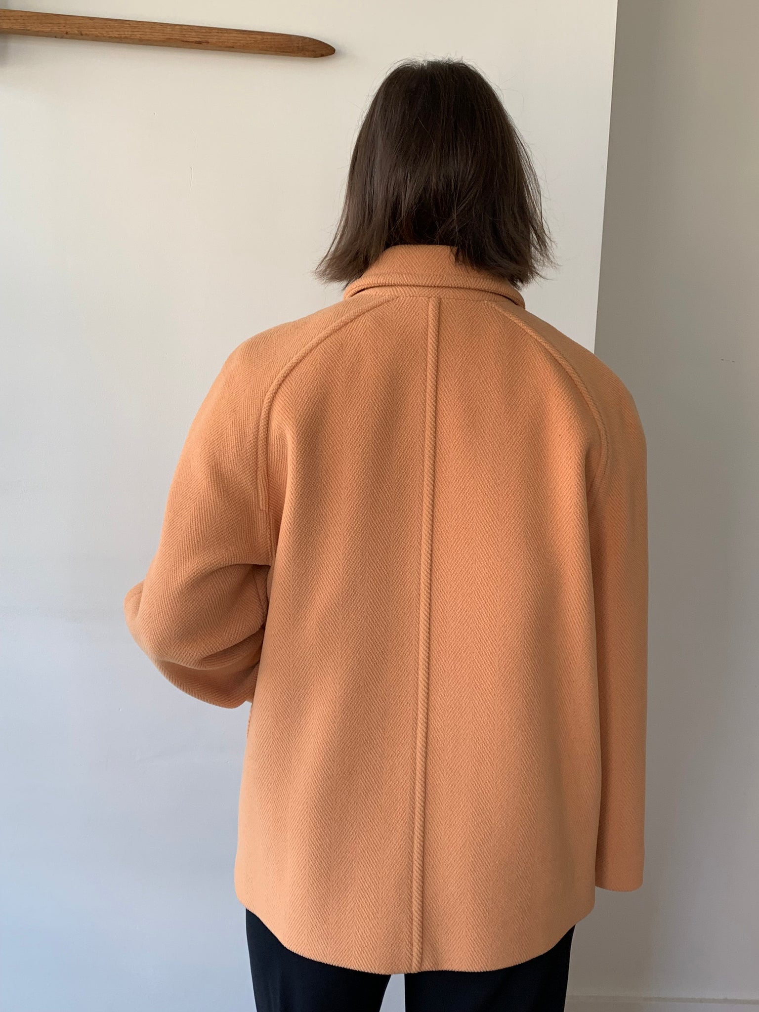 Orange wool short coat