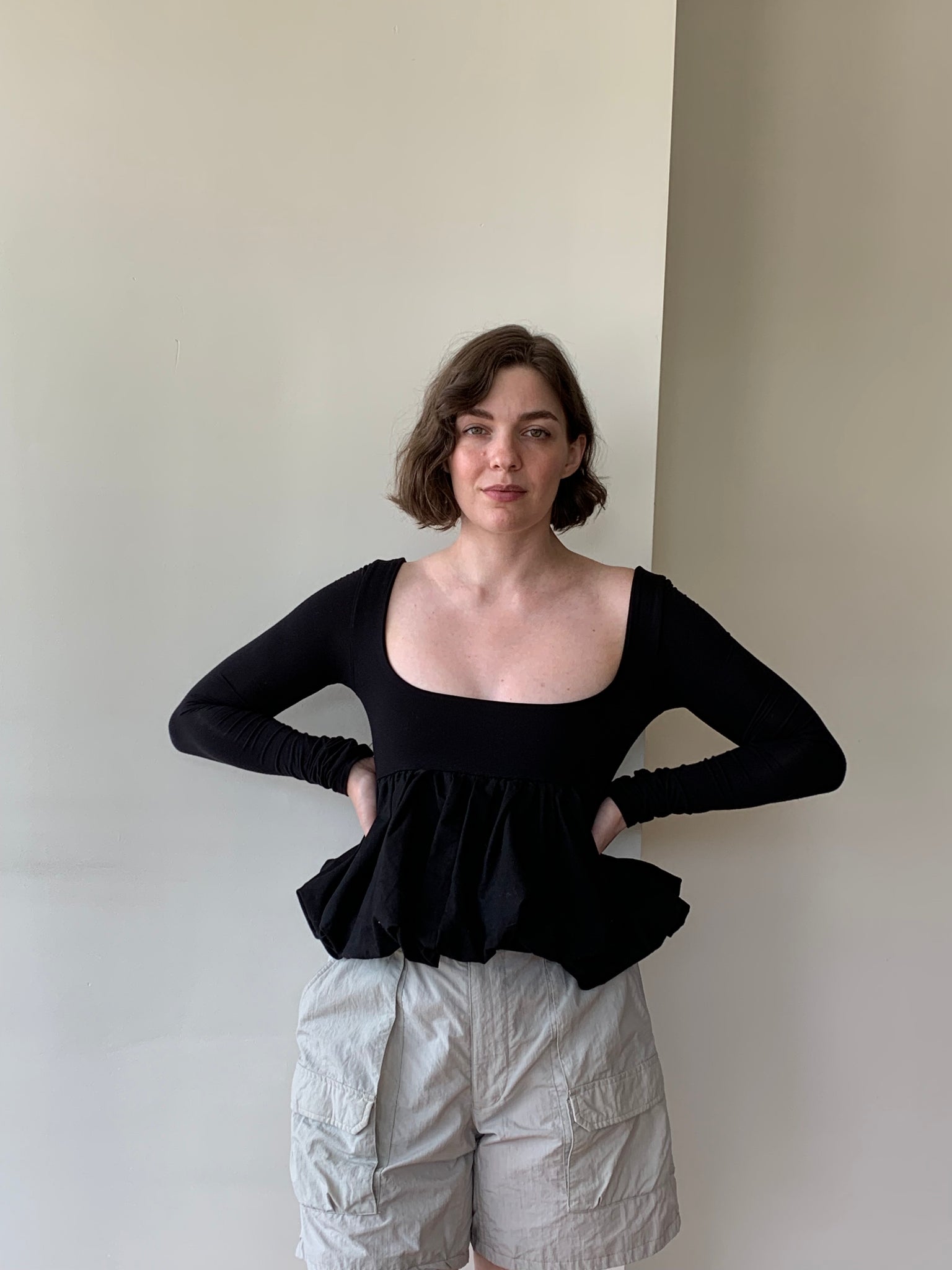 the line by k bubble hem top