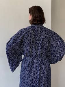 Navy cotton vintage kimono