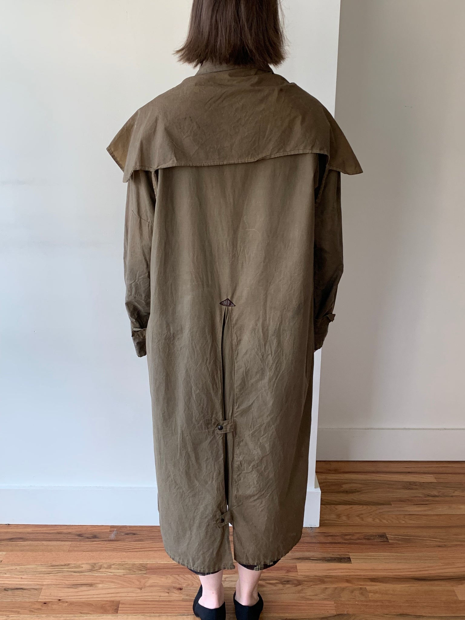 1980s Banana Republic waxed trench coat