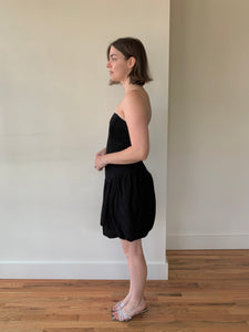 Suede strapless mini dress