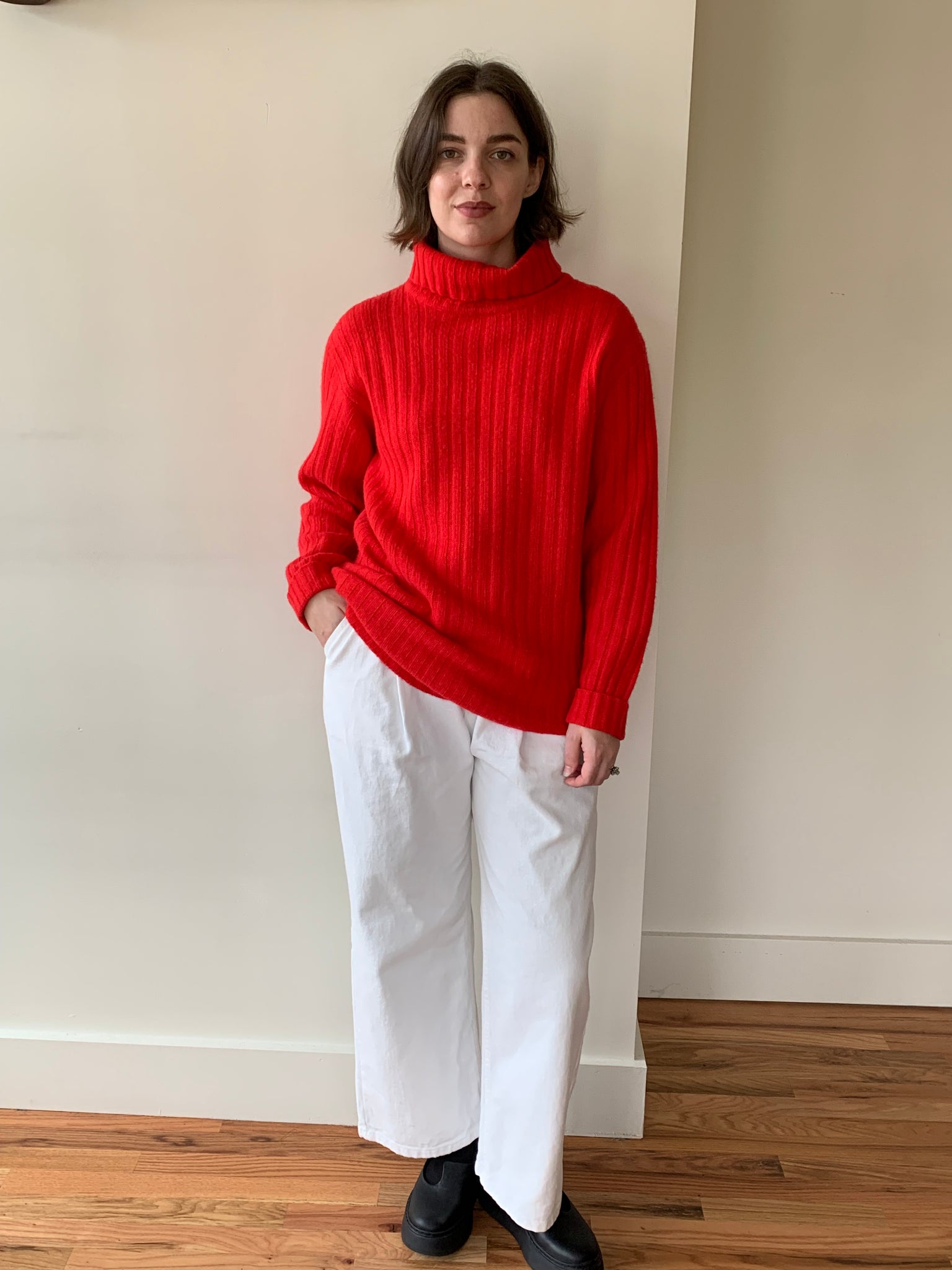 Vintage red wool turtleneck