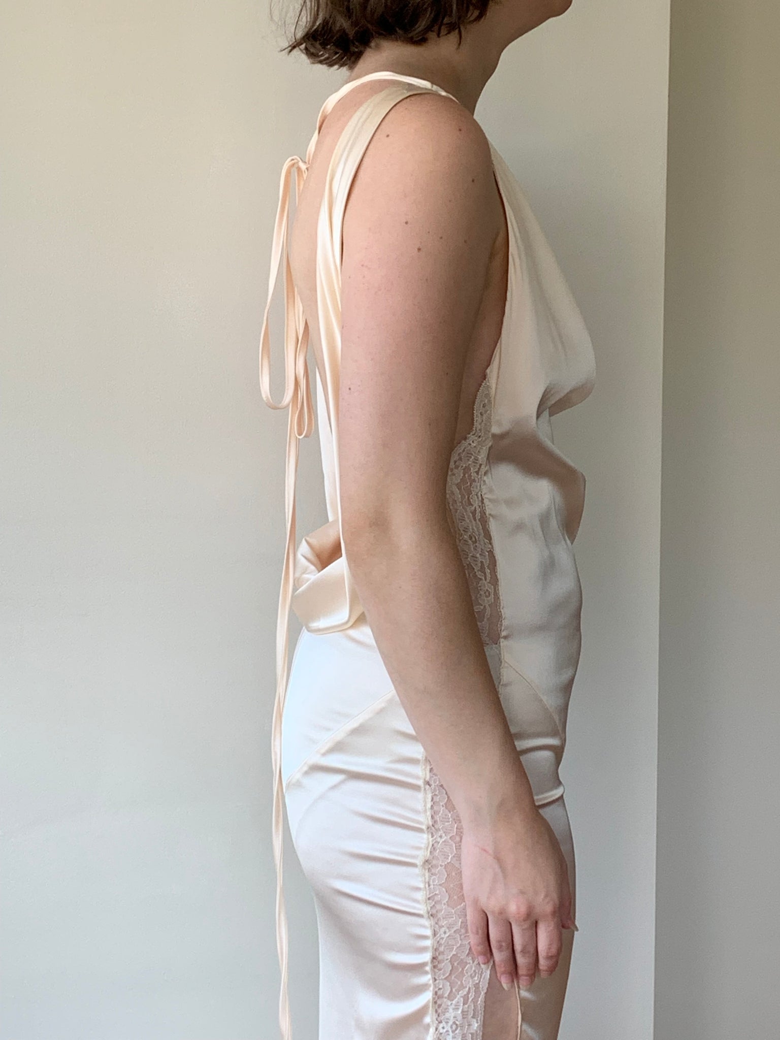 Satin maxi lingerie dress
