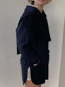 Navy wool shirt jacket