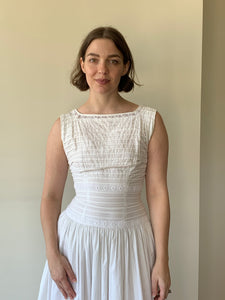 Vintage tuck and crochet dress