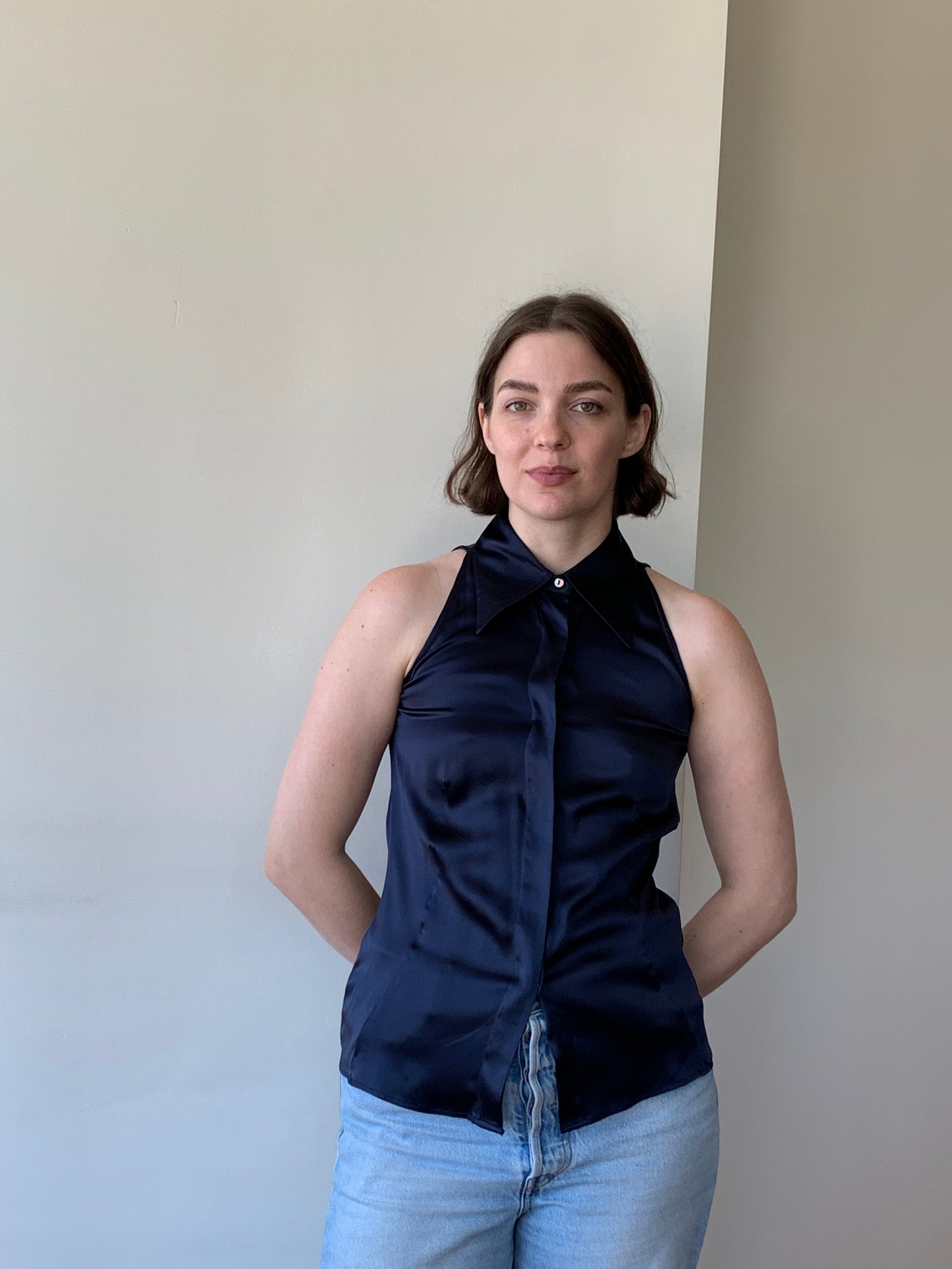 Maison Margiela silk sleeveless shirt