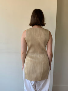 Pleats Please tan tunic top