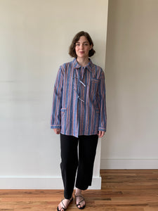 Vintage flannel striped tie jacket