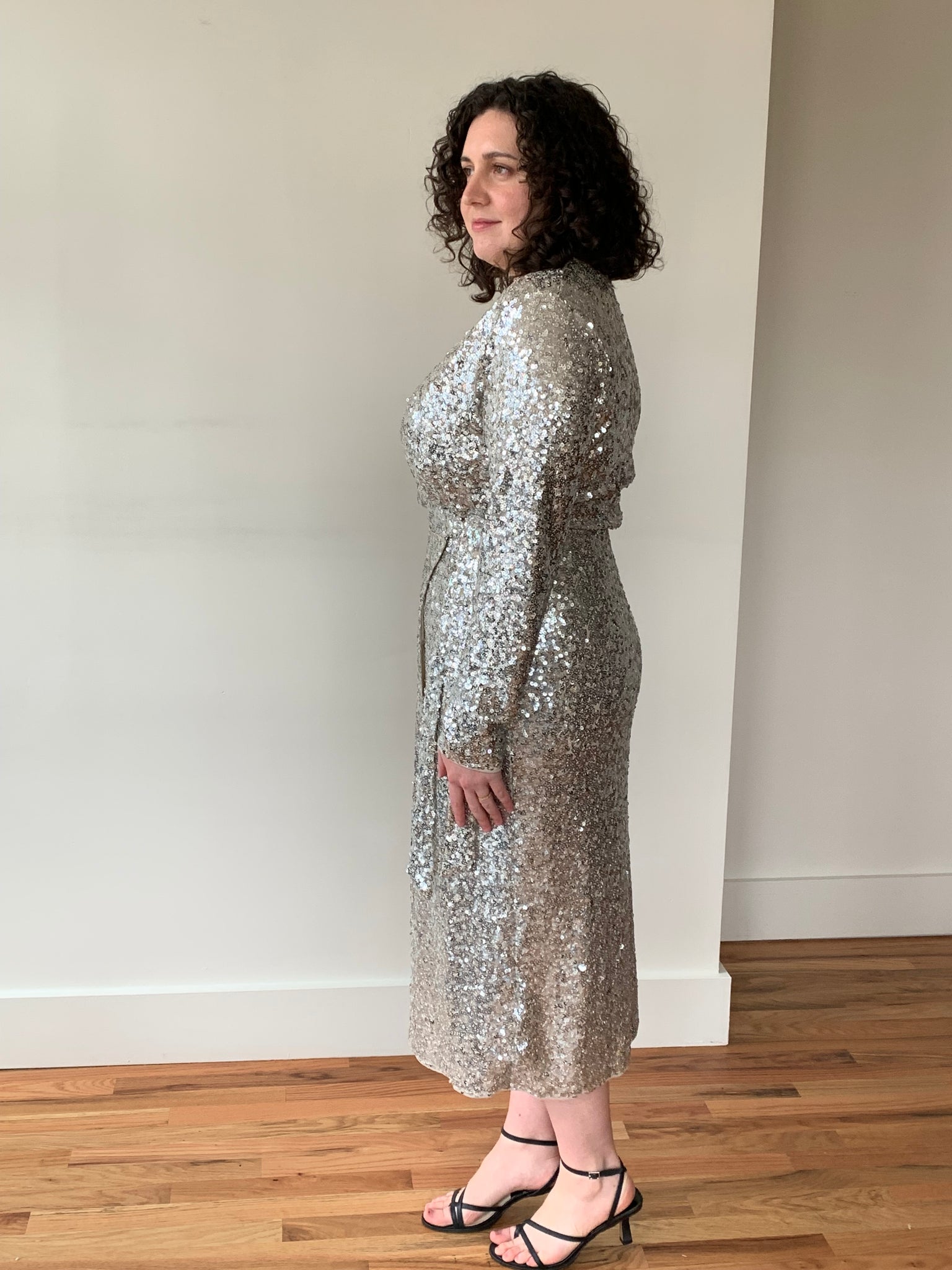Sequin wrap dress
