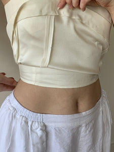 Emporio Armani cream strapless top