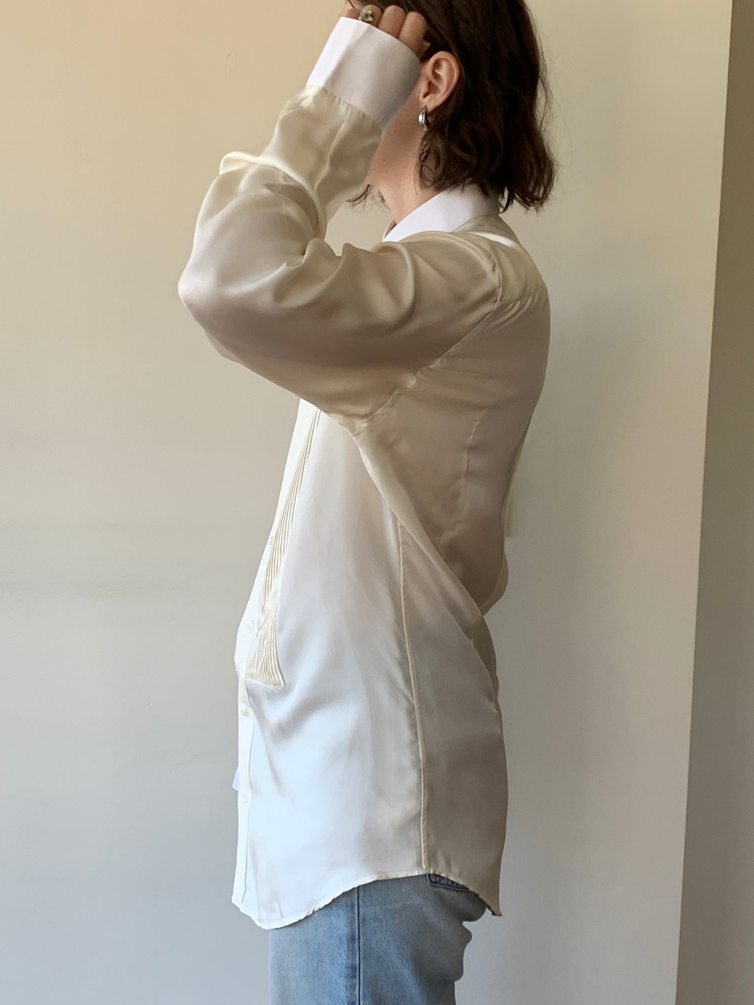 Dolce & Gabbana silk tuxedo button up