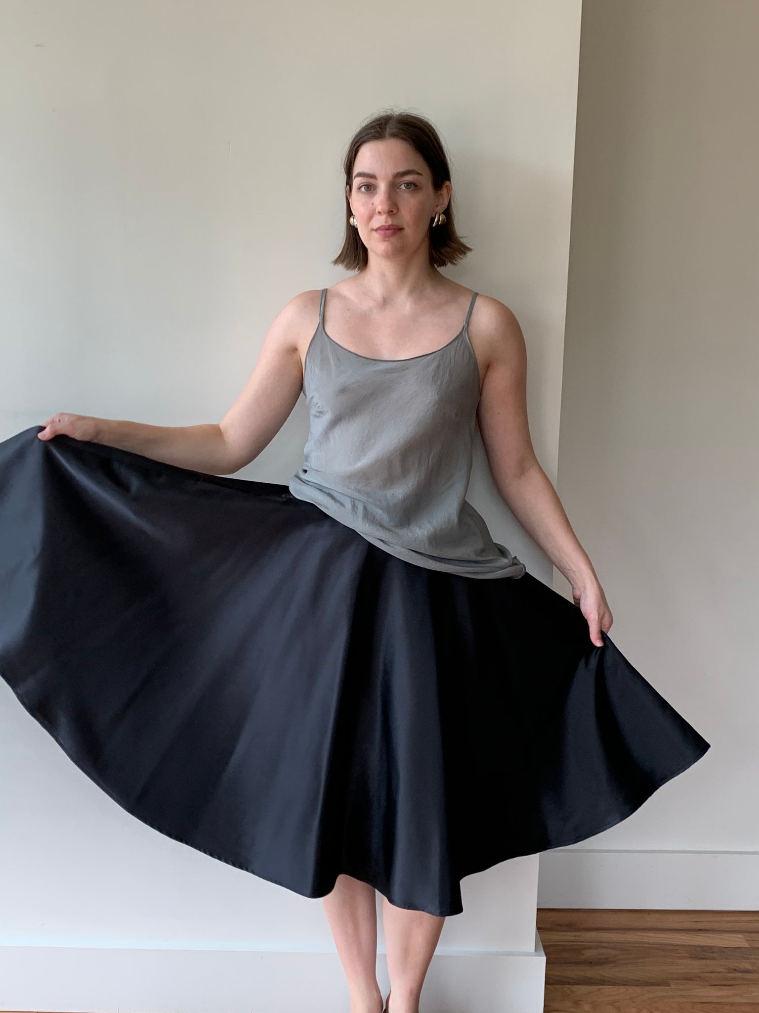 c’est simone satin circle skirt