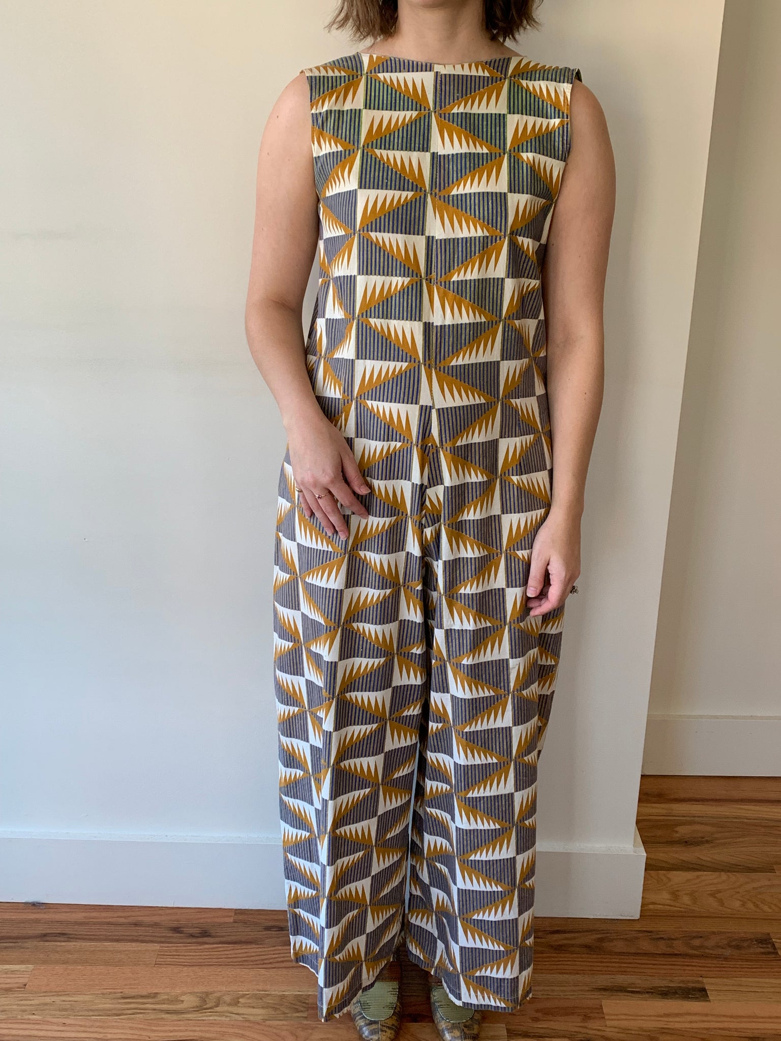 Graphic print vintage jumpsuit