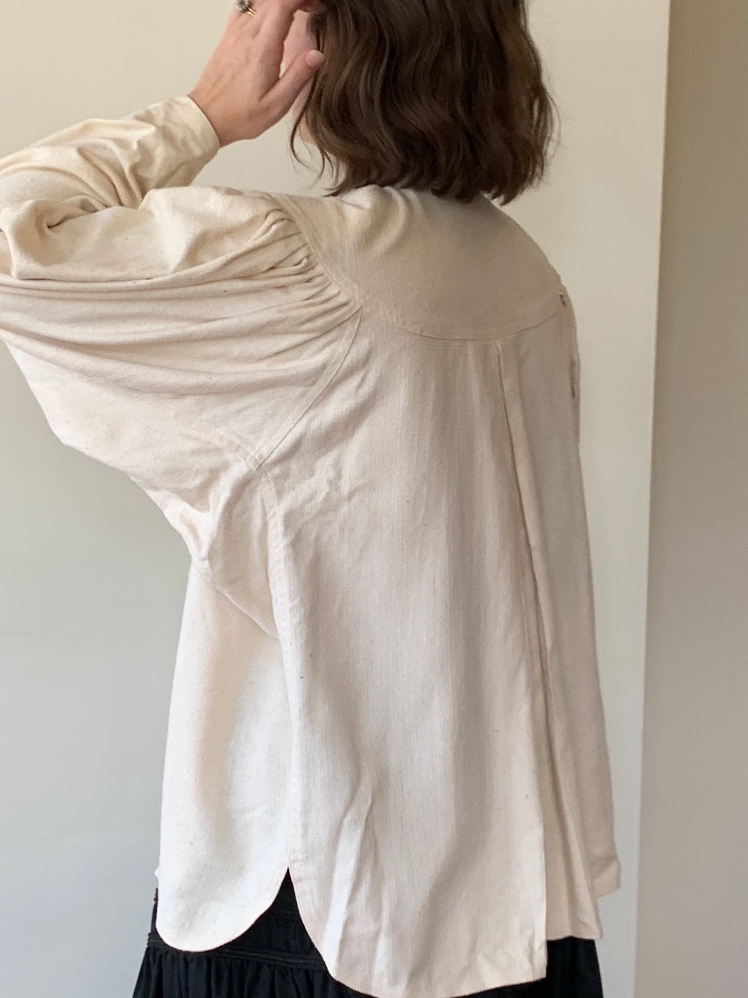 Vintage silk pleated shirt