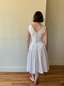 Vintage tuck and crochet dress