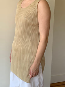 Pleats Please tan tunic top