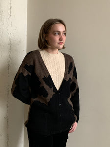 Vintage cow print cardigan