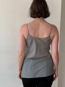 Gray cotton and silk cami