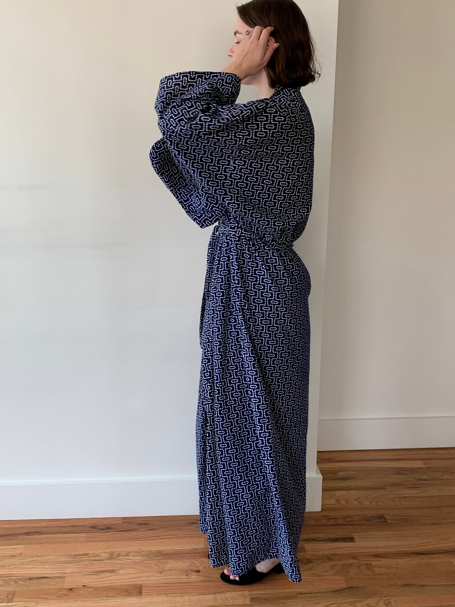 Navy cotton vintage kimono