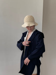 Navy wool shirt jacket