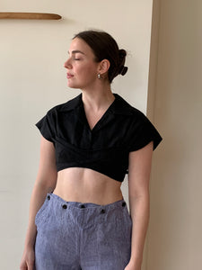 Jacquemus crop collared top
