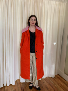 Staud orange boucle coat