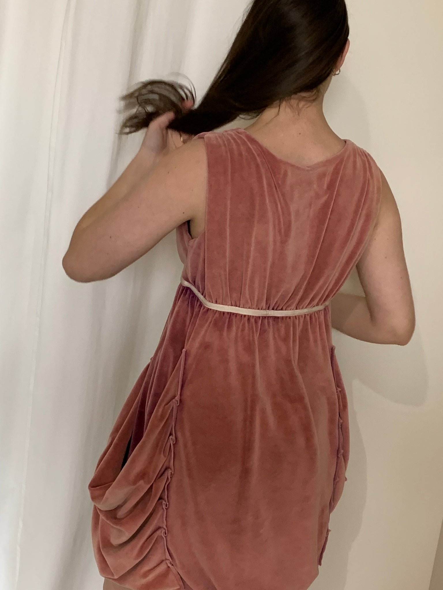 Funky velour bubble hem dress