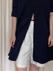 Navy pinstripe tunic dress